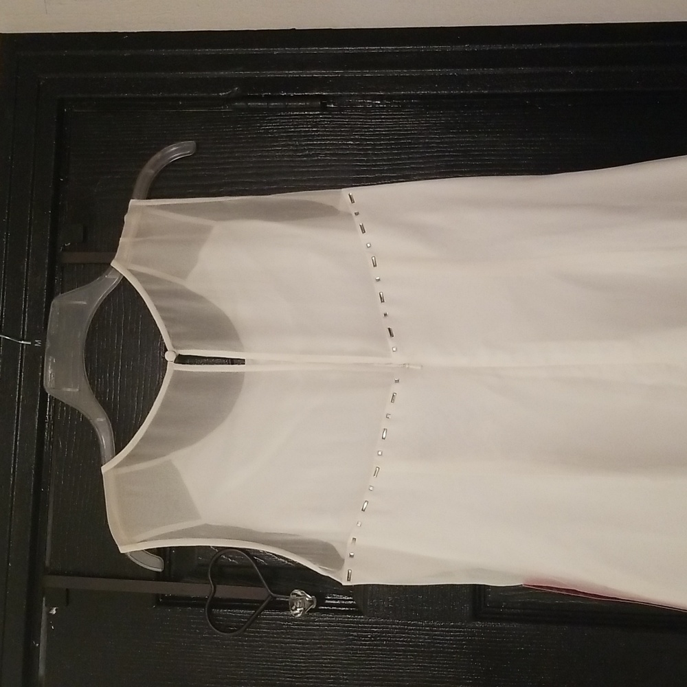 Women's Aidan Mattox Dress; Whie with Rhinestones; Size 14 - Picture 3 of 7
